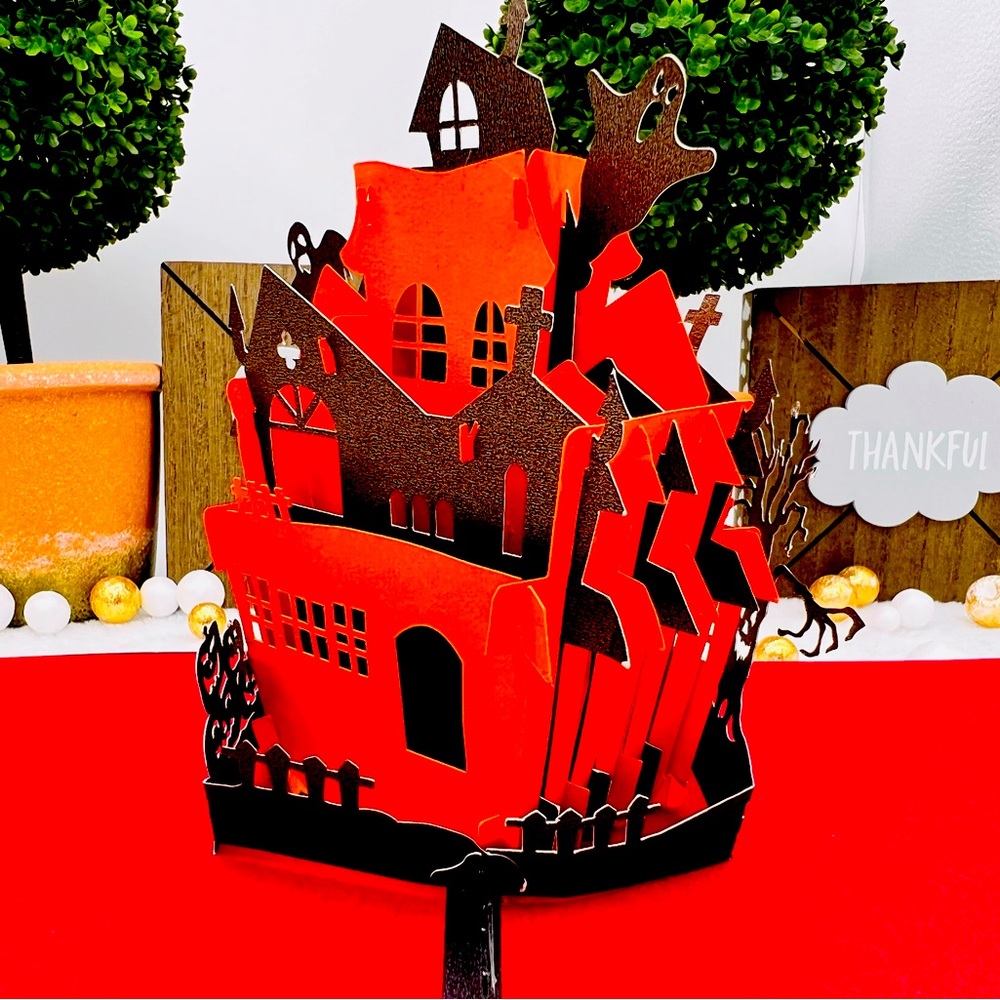 Haunted House Pop Up Card 3D Handmade